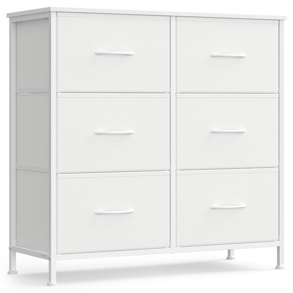 Comoda cu sertare textile VELMIO 77 x 74 cm, alba
