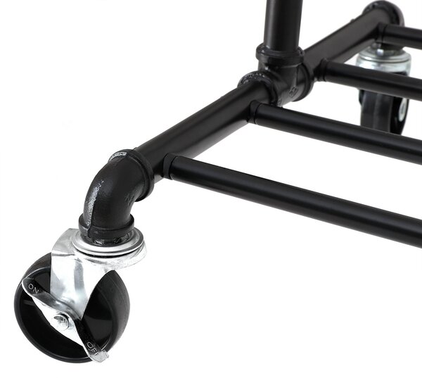 Regal de haine multifunctional negru pe roti RALVO