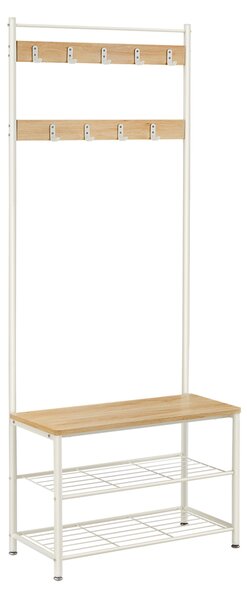 Perete de hol TIMI cu dulap pentru incaltaminte 170x75 cm, stejar/alb