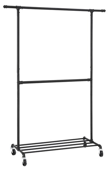 Regal de haine multifunctional negru pe roti RALVO