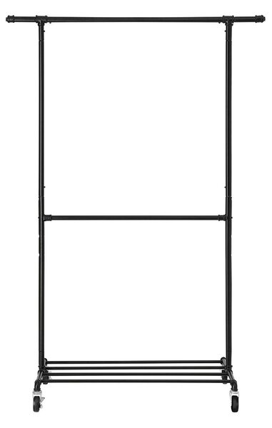 Regal de haine multifunctional negru pe roti RALVO