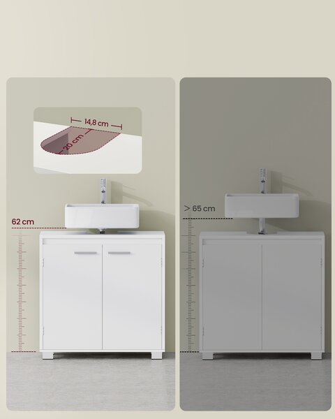 Dulapior pentru chiuveta LAVIXO 60 x 30 cm, alb