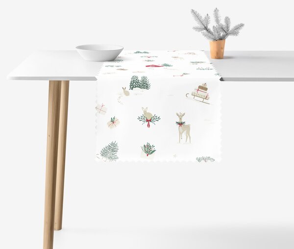 Goldea napron de masă de crăciun impermeabil - crăciun tradițional 50x140 cm