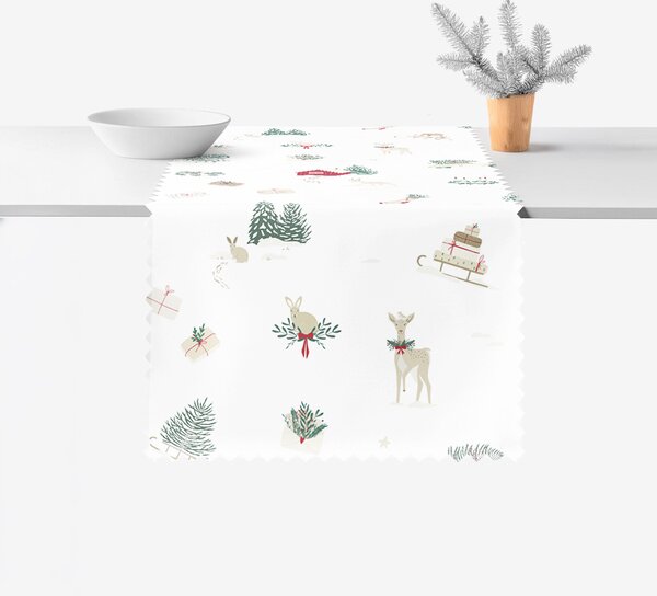 Goldea napron de masă de crăciun impermeabil - crăciun tradițional 50x140 cm