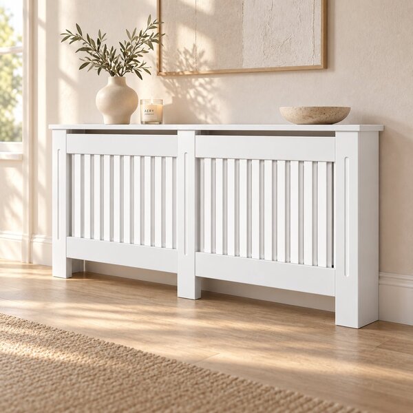 Masca pentru Calorifer PREMIUM 3XL 203x82x21.5 cm, MDF Vopsit de 21 mm, Alb lucios