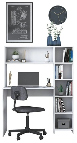 Birou HA104, alb, PAL melaminat, 80x40x75 cm