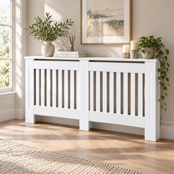 Masca pentru Calorifer PREMIUM XL 162x82x21.5 cm, MDF Vopsit de 21 mm, Alb lucios