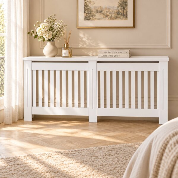 Masca pentru Calorifer PREMIUM XXL 182x82x21.5 cm, MDF Vopsit de 21 mm, Alb lucios