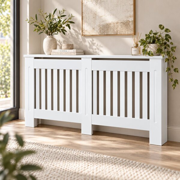 Masca pentru Calorifer PREMIUM L 142x82x21.5 cm, MDF Vopsit de 21 mm, Alb lucios