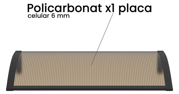 Copertina PREMIUM 40x60 cm, Policarbonat 6 mm, Suporturi din ABS, Negru/Bronz