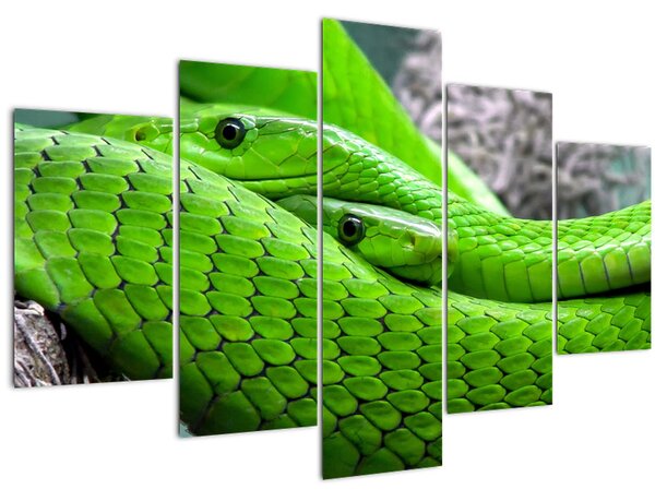 Tablou cu șerpi verzi (150x105 cm)