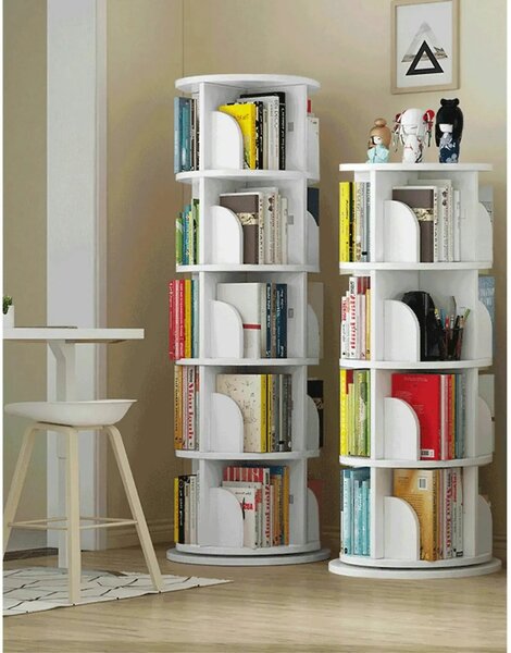 Biblioteca ERION TIP 1, alb, 41x41x127 cm