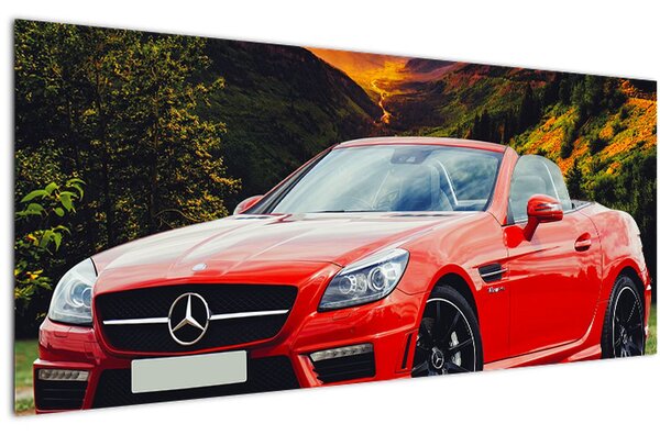 Tablou - Mercedes roșu (120x50 cm)
