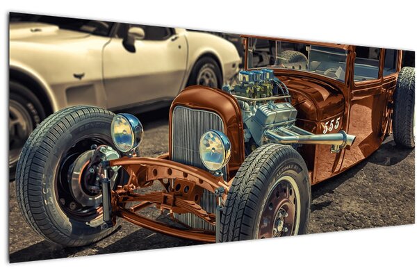 Tablou cu mașina maro (120x50 cm)