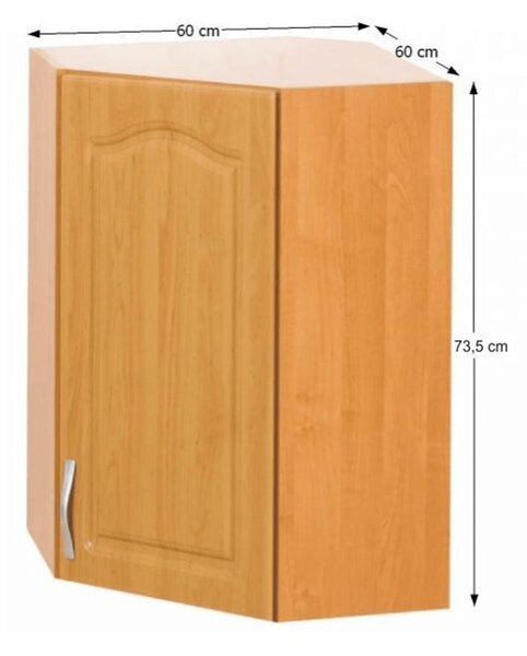 Dulap superior de bucătărie, de colț Leite MDF klasik W60/60/D arin (D). 788947