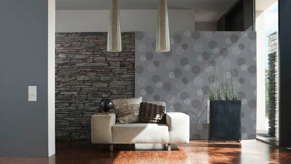 Tapet netesut Happy Spring gri inchis 10,05 x 0,53 m