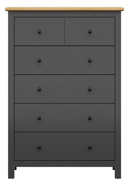 Comoda HESEN, gri grafit/stejar artisan, PAL melaminat, 101x44x145 cm