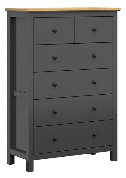 Comoda HESEN, gri grafit/stejar artisan, PAL melaminat, 101x44x145 cm