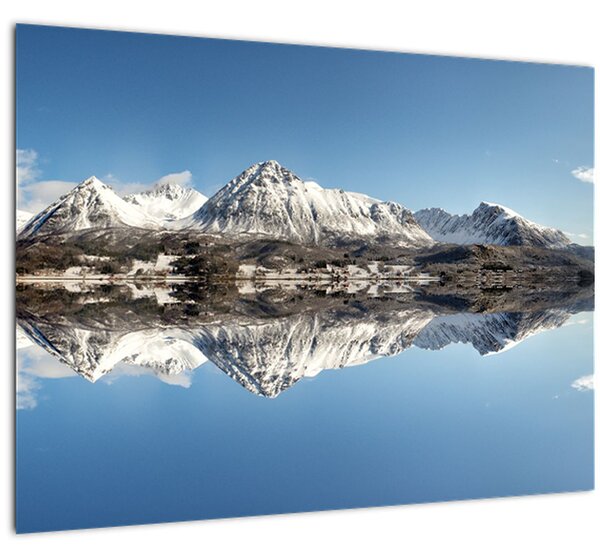 Tablou cu munți și reflectarea lor (70x50 cm)