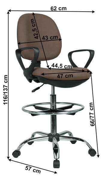 Scaun de birou mai ridicat Korki (maro + negru). 1034318