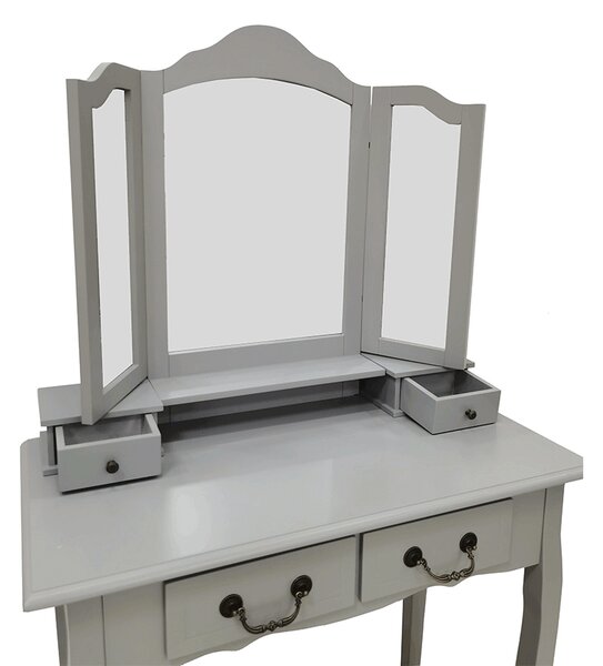 Masă de toaletă cu taburete Galway NEW (gri + argintiu). 1028896