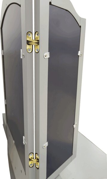 Masă de toaletă cu taburete Galway NEW (gri + argintiu). 1028896