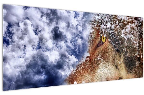 Tablou cu lup (120x50 cm)