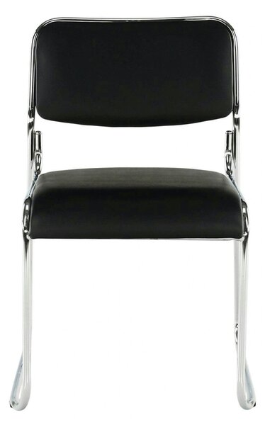 Scaun BULUT, negru, piele ecologica/metal, 50x56x76 cm