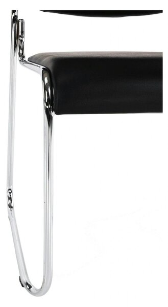 Scaun BULUT, negru, piele ecologica/metal, 50x56x76 cm
