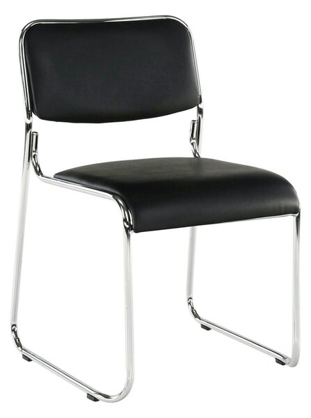Scaun BULUT, negru, piele ecologica/metal, 50x56x76 cm