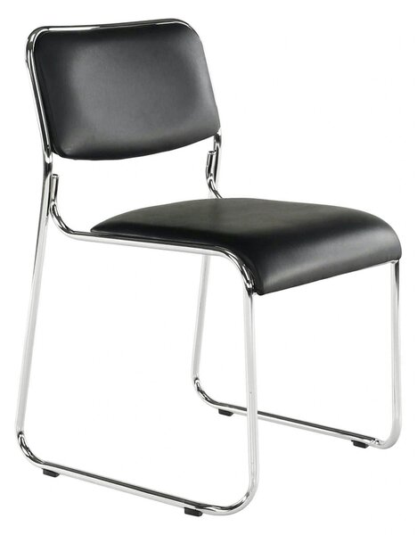 Scaun BULUT, negru, piele ecologica/metal, 50x56x76 cm