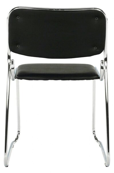 Scaun BULUT, negru, piele ecologica/metal, 50x56x76 cm