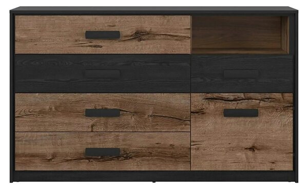 Comoda KASSEL, nuc/negru, PAL, 150x41x90 cm