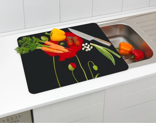 Protecție din sticlă temperată pentru peretele de lângă aragaz 50x56 cm Poppy – Maximex