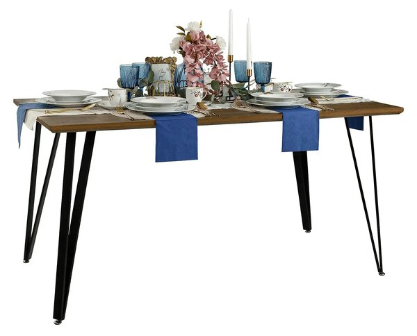 Masa FRIADO, stejar/negru, metal, 150x80x75 cm