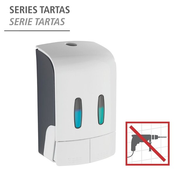 Dozator de săpun lichid alb de montat pe perete din plastic 0.96 l Tartas – Wenko