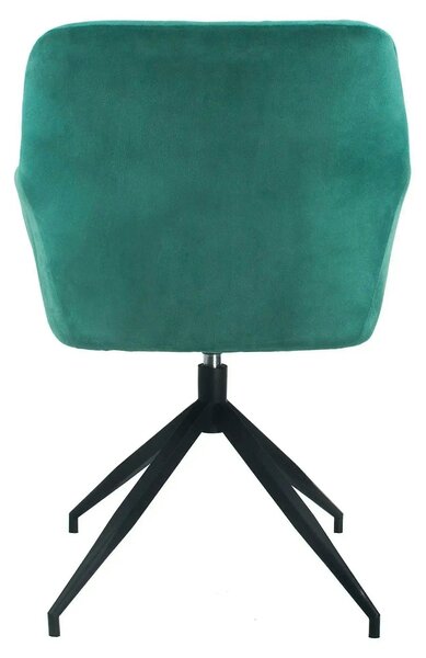 Scaun rotativ VELEZA NEW, verde/negru, stofa catifelata/metal, 66x66x8