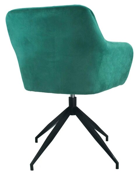 Scaun rotativ VELEZA NEW, verde/negru, stofa catifelata/metal, 66x66x8