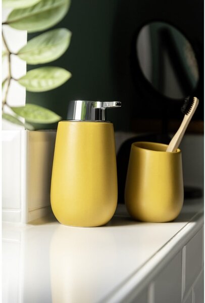 Dozator de săpun lichid galben din ceramică 0.32 l Badi – Wenko