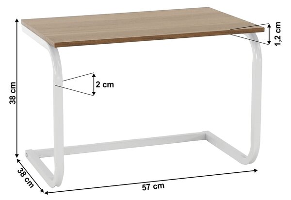 Raft AVENO, alb/stejar, 57x38x38 cm