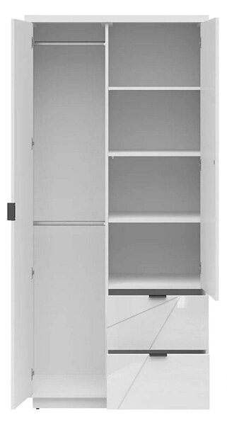 Dulap FORN, alb lucios, PAL melaminat, cu 2 usi si 2 sertare, 94x57x20