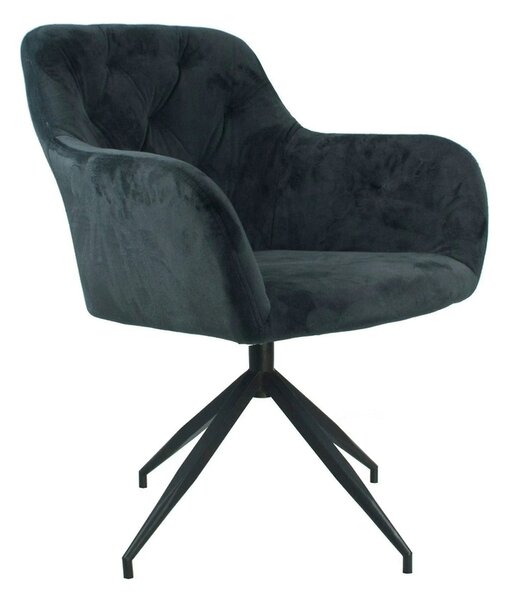 Scaun rotativ VELEZA NEW, gri inchis/negru, stofa catifelata/metal, 6