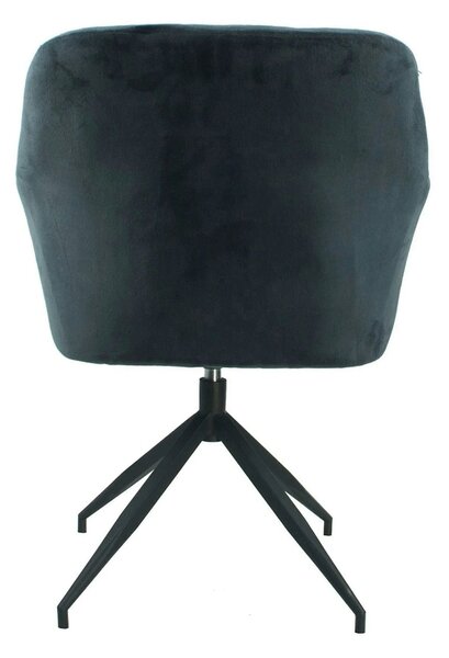 Scaun rotativ VELEZA NEW, gri inchis/negru, stofa catifelata/metal, 6