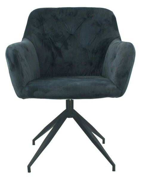 Scaun rotativ VELEZA NEW, gri inchis/negru, stofa catifelata/metal, 6