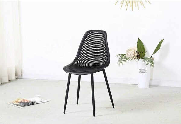 Scaun TEGRA TYP 2, negru, plastic/metal, 37x53x86 cm