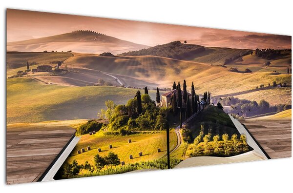 Tablou cu peisaj în carte (120x50 cm)