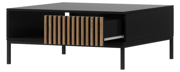 Masuta de cafea MEORATI 80x80 cm, negru/stejar artisan