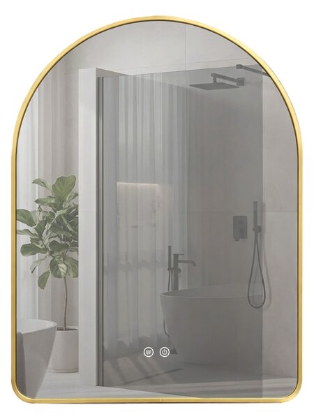 Oglindă LED 80x60cm CAMLOT Brush Gold