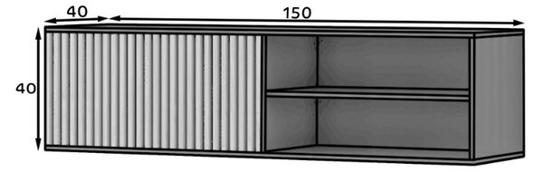OFERTA Dulap TV suspendat MEORATI 150x40 cm, negru/dub artisan II. calitate