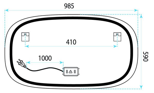 Oglindă LED 100x60cm TOP-4